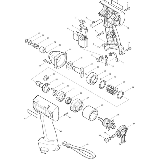 Main Assembly for Makita 6990D Impact Drivers