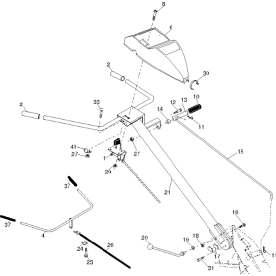 Handle & Controls Assembly for Husqvarna 700 DRT Cultivator/Tiller