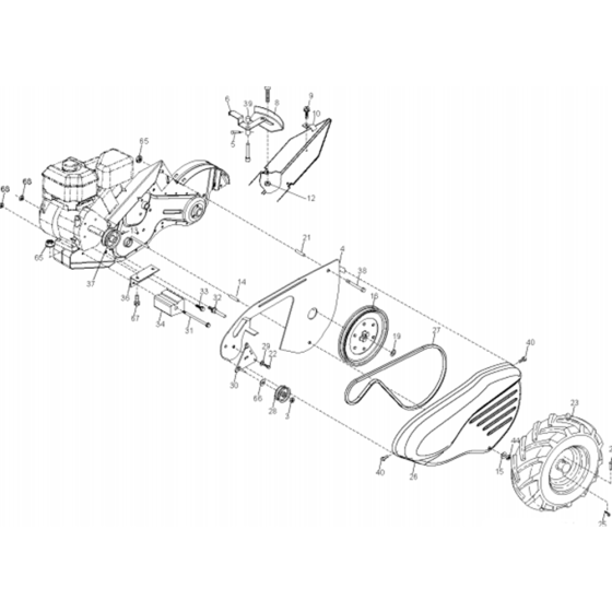 Mainframe, Left Assembly for Husqvarna 700 DRT Cultivator/Tiller