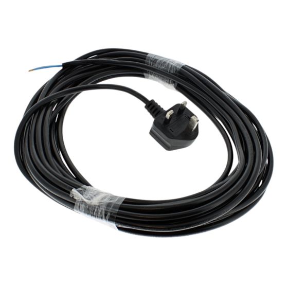 1mm 2-Core Cable & Plug (10m) for Numatic Vacuums - Replaces 236033