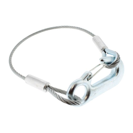 500mm Secondary Coupling & Safety Cable Snap Hook/Eyelet - unbraked trailers