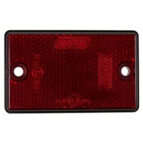 Rear Red Reflector 75 x 46 x 10mm EU Approved - 54mm between Mounting Holes