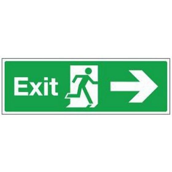 Fire Exit Sign Semi Rigid Plastic 400mm x 150mm