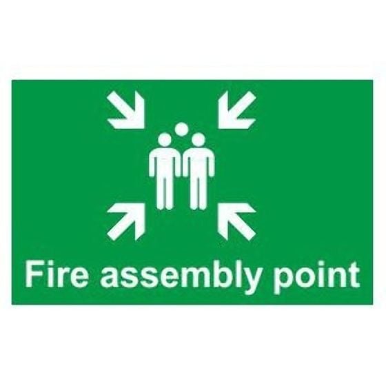 'Fire Assembly Point' Sign 400mm x 300mm 1mm Semi Rigid Plastic