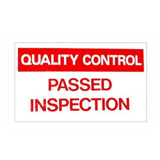 "Passed Inspection" Quality Control Sign 300x200mm - Red & White