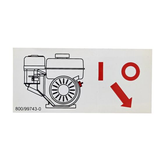 On/Off Decal for Belle PCX, PCX 17/50A, PCX 16/45 Compactors - 800/99743