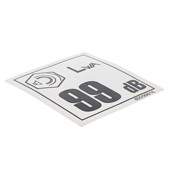 Decal Noise, 99 Lwa dB for Belle Premier 100XT Concrete Mixers - 800/99916