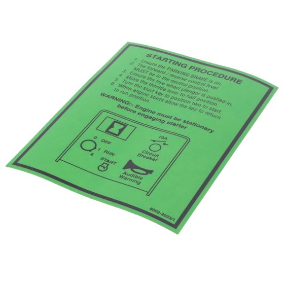 Dash Decal 1-71 for Terex MBR71 / 1-71 Roller - OEM No. 8002 2033