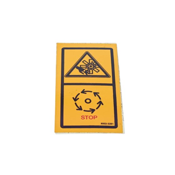 Stop Fan Decal for Terex Machines - OEM No. 8002 2281