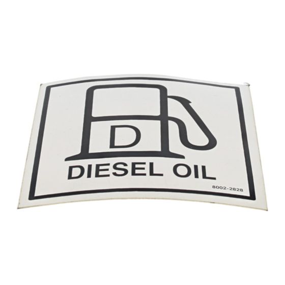 Diesel Decal (US) for Terex TA1EH Dumpers - 8002 2828