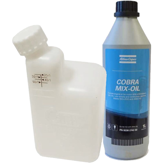 Mixing Bottle & Atlas Copco Cobra Mix 2-Stoke Oil 1L Kit