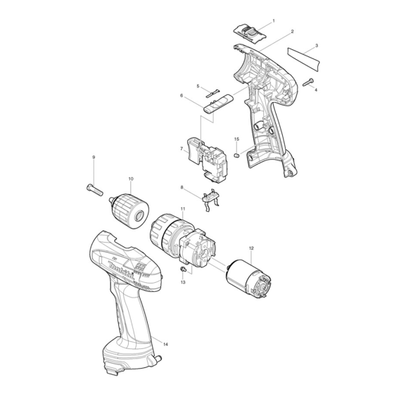 Complete Assembly for Makita 8271D 14V 10mm Cordless Hammer