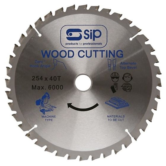 SIP 10" Circular Blade 254 x 30mm TCT40 for cross-cut rip & general purpose
