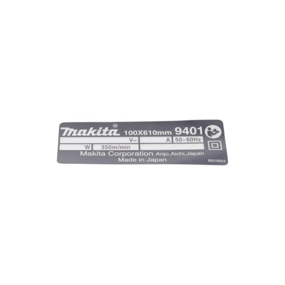 Name Plate for Makita 9401 Belt Sanders - OEM No. 850166-4