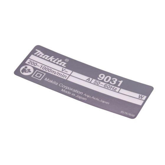 Name Plate for Makita 9031 Belt Sanders - OEM No. 857678-8