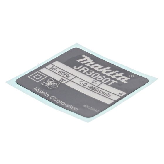 Name Plate for Makita JR3060T Cordless Circular Saws - 861223-3