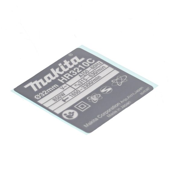 Name Plate for Makita HR3210C Hammer Drill - OEM No. 864538-7