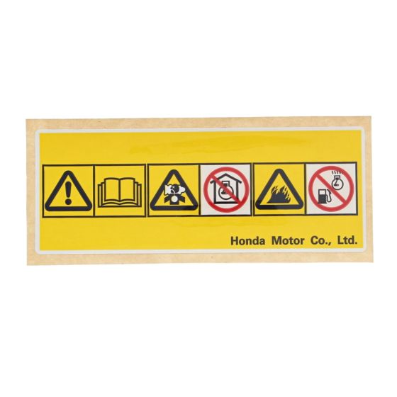 Label for Honda GCV160A0 (GJAPA), GC160E (GCABE) Engines - OEM No. 87519 Z0J 000