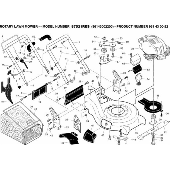 Repair Parts for Husqvarna 87521RES-1 Lawn Mowers