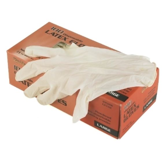 Latex Disposable Gloves Medium - Pack of 100