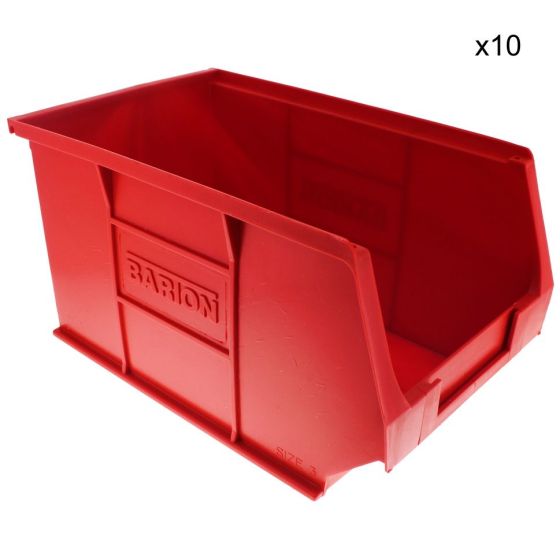 Red Plastic Wall Panel Storage Bins Size 3