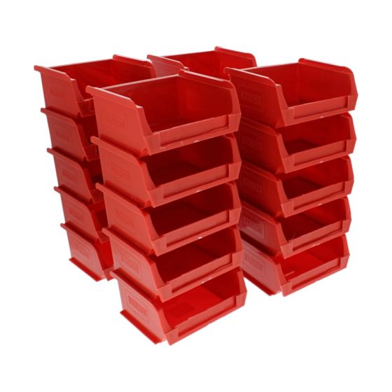 Red Plastic Wall Panel Storage Bins - Size 1 (20PK)