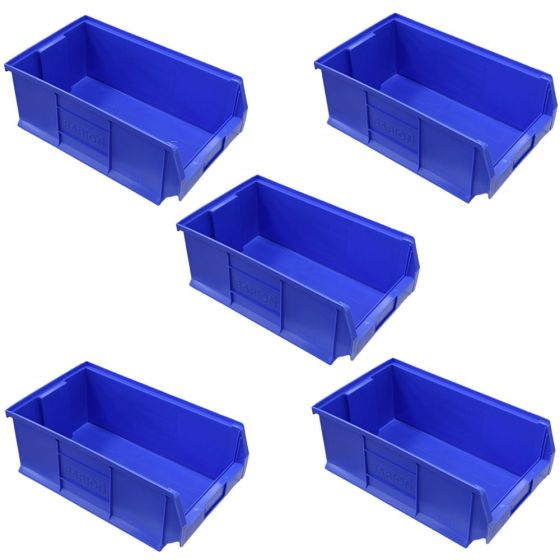 Blue Plastic Wall Panel Storage Bins Size 7 - Pack of 5