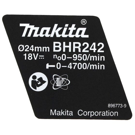 Name Plate for Makita BHR242 Hammer Drill - 896773-9