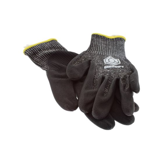 Micro Foam Glove Nitrile Palm Coating High Cut Level 5 Protection Black SML