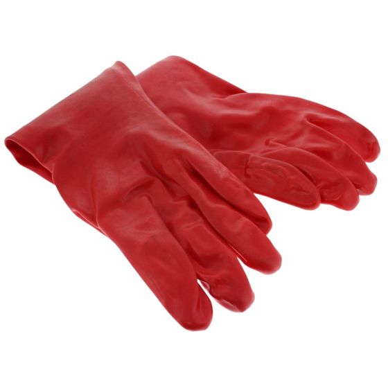 PVC Gauntlet 18 Inch (46cm) Overall Length Open Cuff  Liquid Proof Red XL