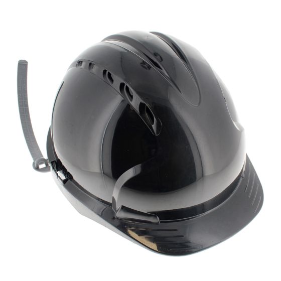 Vented Safety Helmet HC635 Terylene Headgear c/w Ratchet Adjustment Black