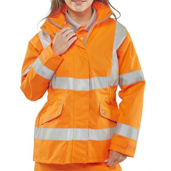 Ladies Executive Hi-Viz Jacket Breathable - Lined & Tailored Fit Orange