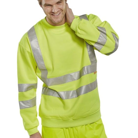 Sweatshirt Pull-Over Hi-Visibility Poly-Fleece Fabric Saturn Yellow