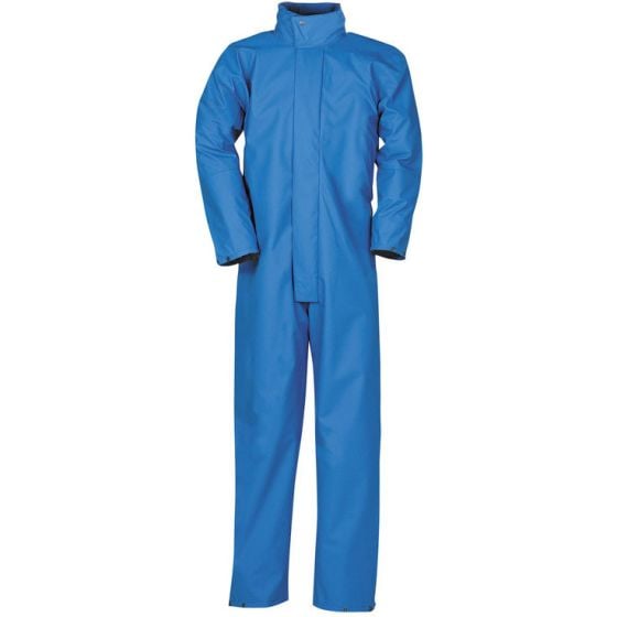 Transfer Coated Coverall PVC Polyester Fabric Zip/Stud Flap Royal Blue