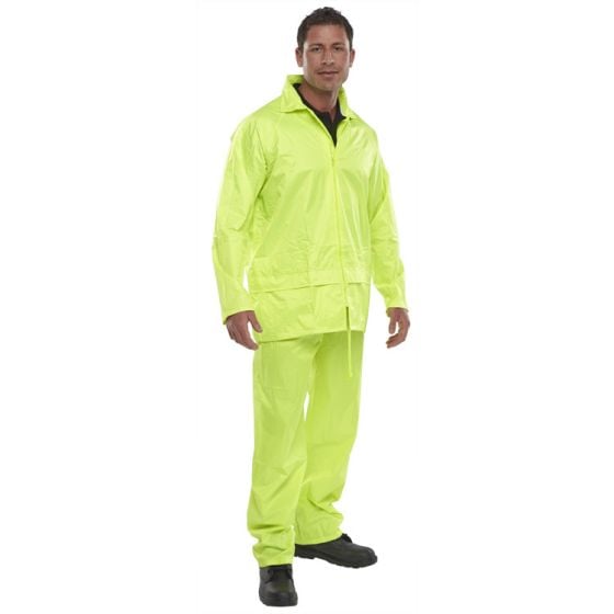 Nylon B-Dri Suit Zip Front Jacket & Elasticated Trouser Saturn Yellow