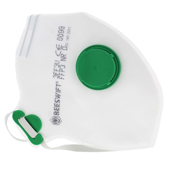 FFP3 Face Masks Respiratory Dust Masks w/ Valve - 20 Pack, Fold Flat P3