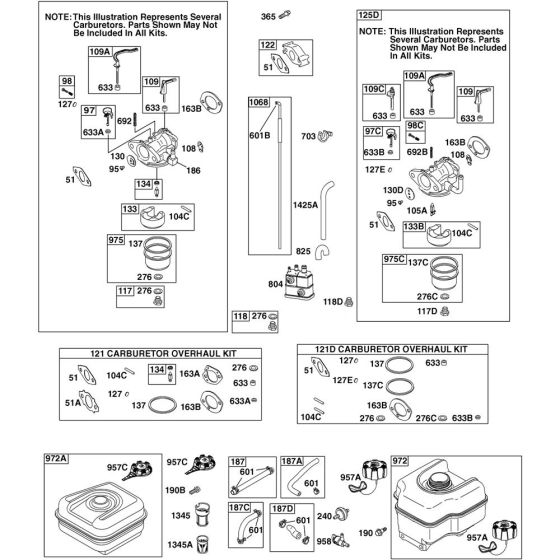 Carburettor Assembly for Briggs and Stratton Model No.12S402-0022-F8 Horizontal Shaft Engine