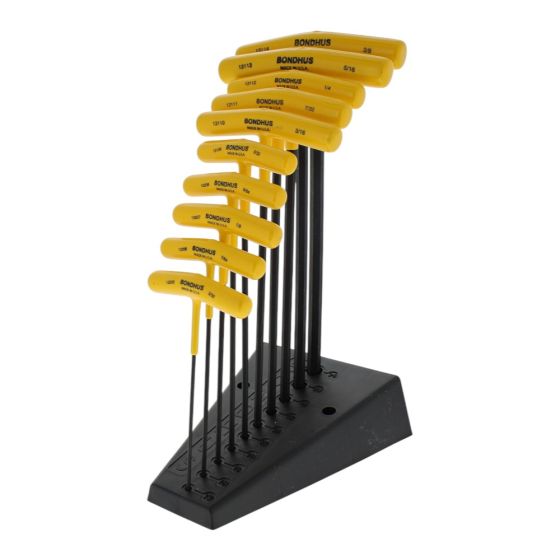 Bondhus Imperial Ball End T-Handle Hex Set and Stand 3/32" - 3/8" - 10 Piece