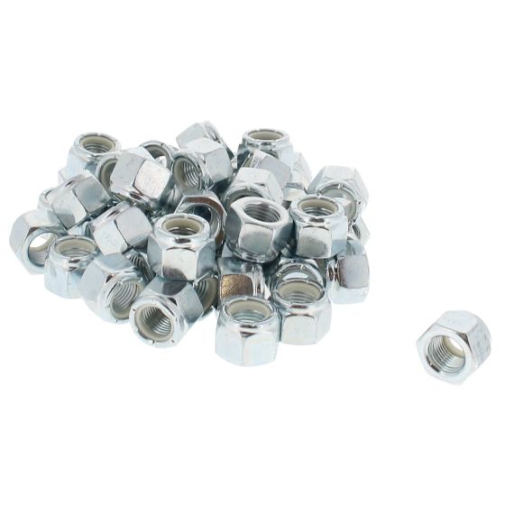 UNF Nylon Insert Locking Nuts, Size: 1/2". Pack of 50
