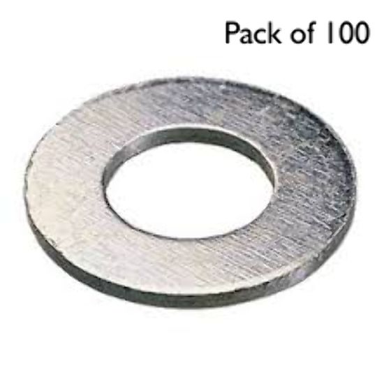 Form A Flat Washers (Heavy Duty), Zinc Plated, I.D. 20 mm - Pack of 100