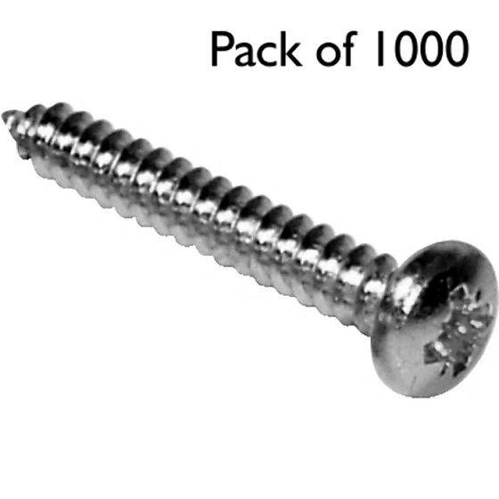 Self Tapper / Tapping Screws, PZD Pan Head, Size: 10, Length: 1.1/4" - Pack of 1000