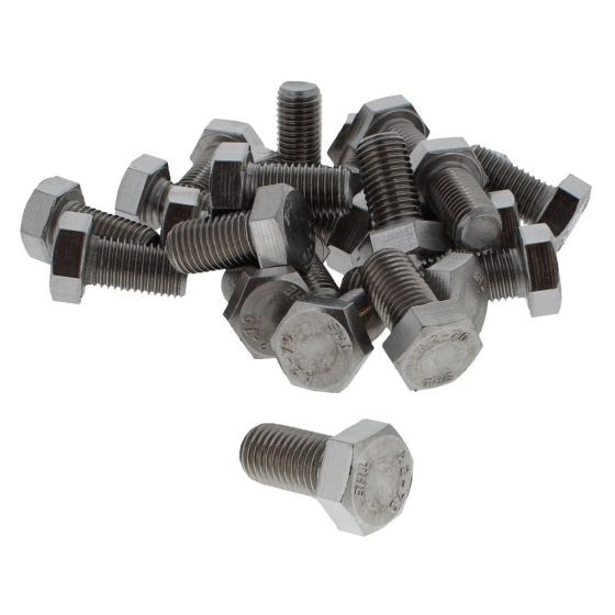 M16 x 30mm A2 Hexagon Head Stainless Steel DIN 933 Setscrews 25 Pack