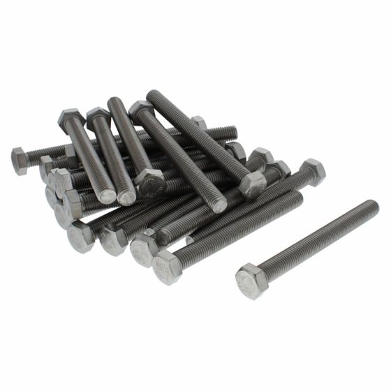M16 x 150mm A2 Hexagon Head Stainless Steel DIN 933 Setscrews 25 Pack