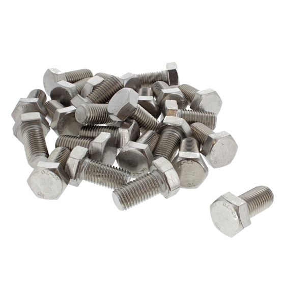 M20 x 40mm A2 Hexagon Head Stainless Steel DIN 933 Setscrews 25 Pack