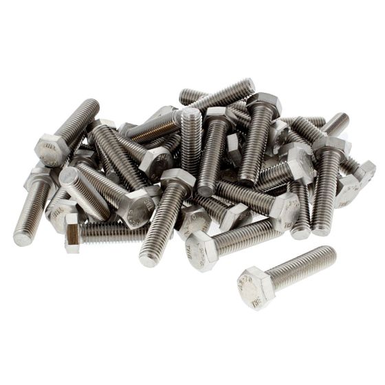 M12 x 50mm A2 Hexagon Head Stainless Steel DIN 933 Setscrews 50 Pack