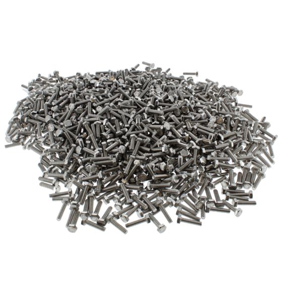 M4 x 16mm A2 Hexagon Head Stainless Steel DIN 933 Setscrews 200 Pack