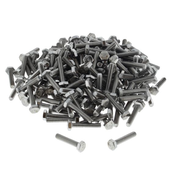 M4 x 20mm A2 Hexagon Head Stainless Steel DIN 933 Setscrews 500 Pack
