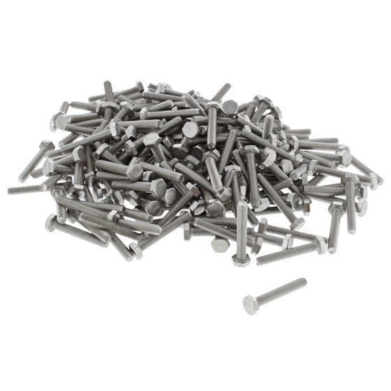 M4 x 25mm A2 Hexagon Head Stainless Steel DIN 933 Setscrews 200 Pack