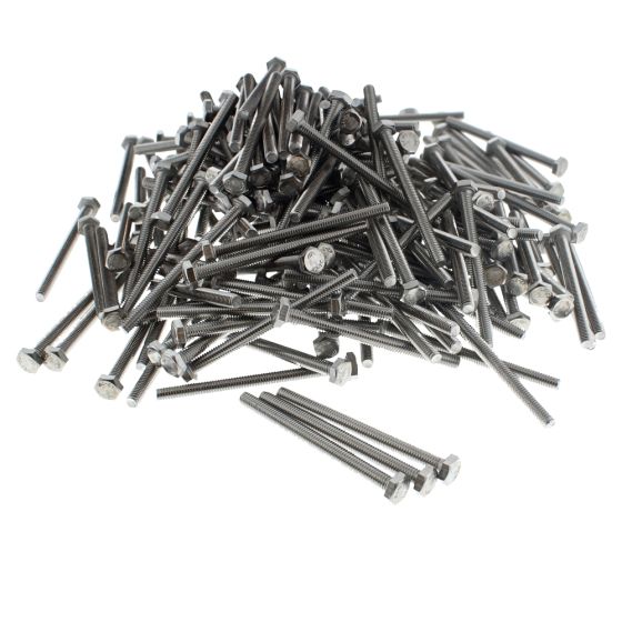 M4 x 50mm A2 Hexagon Head Stainless Steel DIN 933 Setscrews 200 Pack