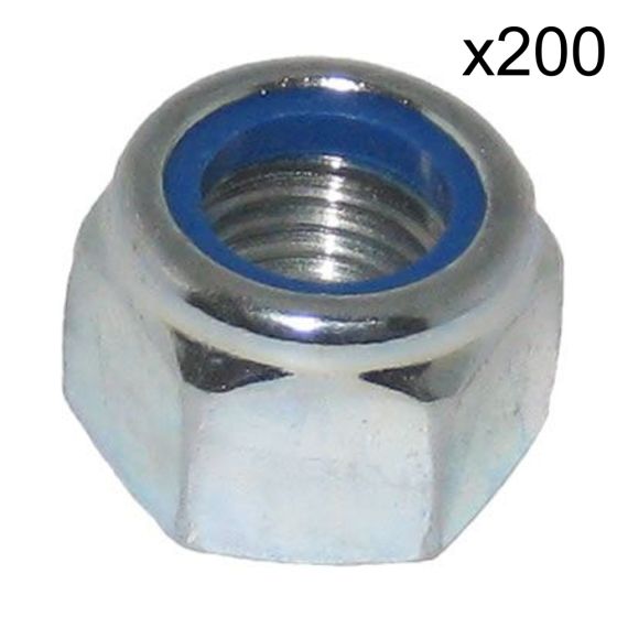Metric Nylon Insert Locking Nut, 'P' Zinc Plated, Size: M5 - Pack of 200
